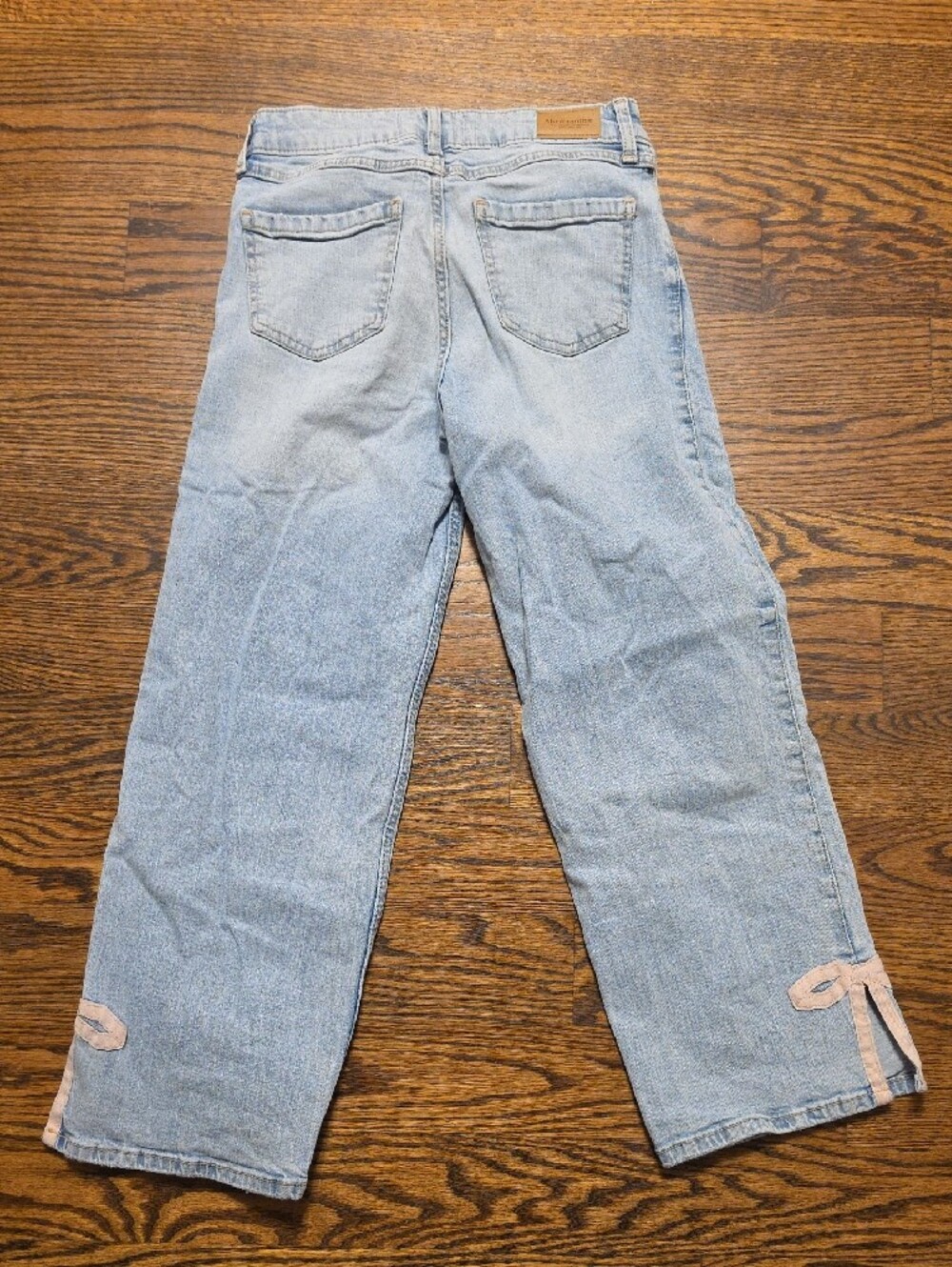 abercrombie kids Light Blue Wide-Leg Jeans With Bow Detail - Picture 3 of 3